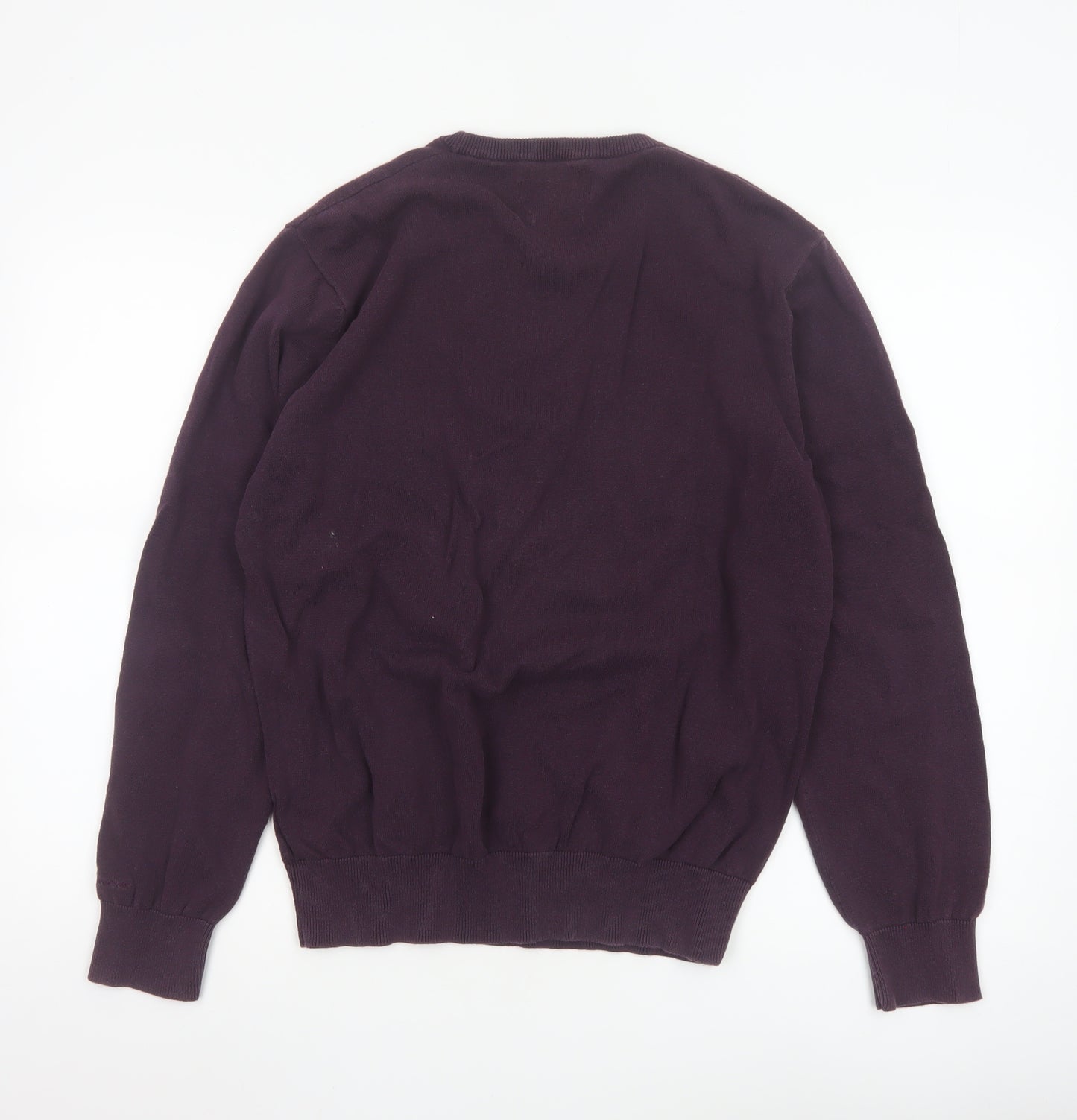 Ben Sherman Men's Purple Cotton Crew Neck Jumper XL