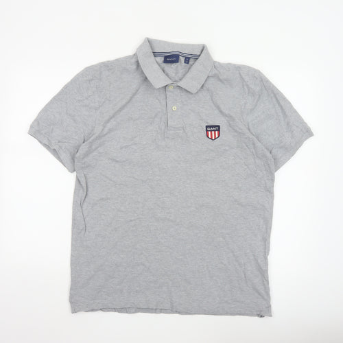 GANT Men's Grey XL Classic Cotton Short Sleeve Polo Shirt