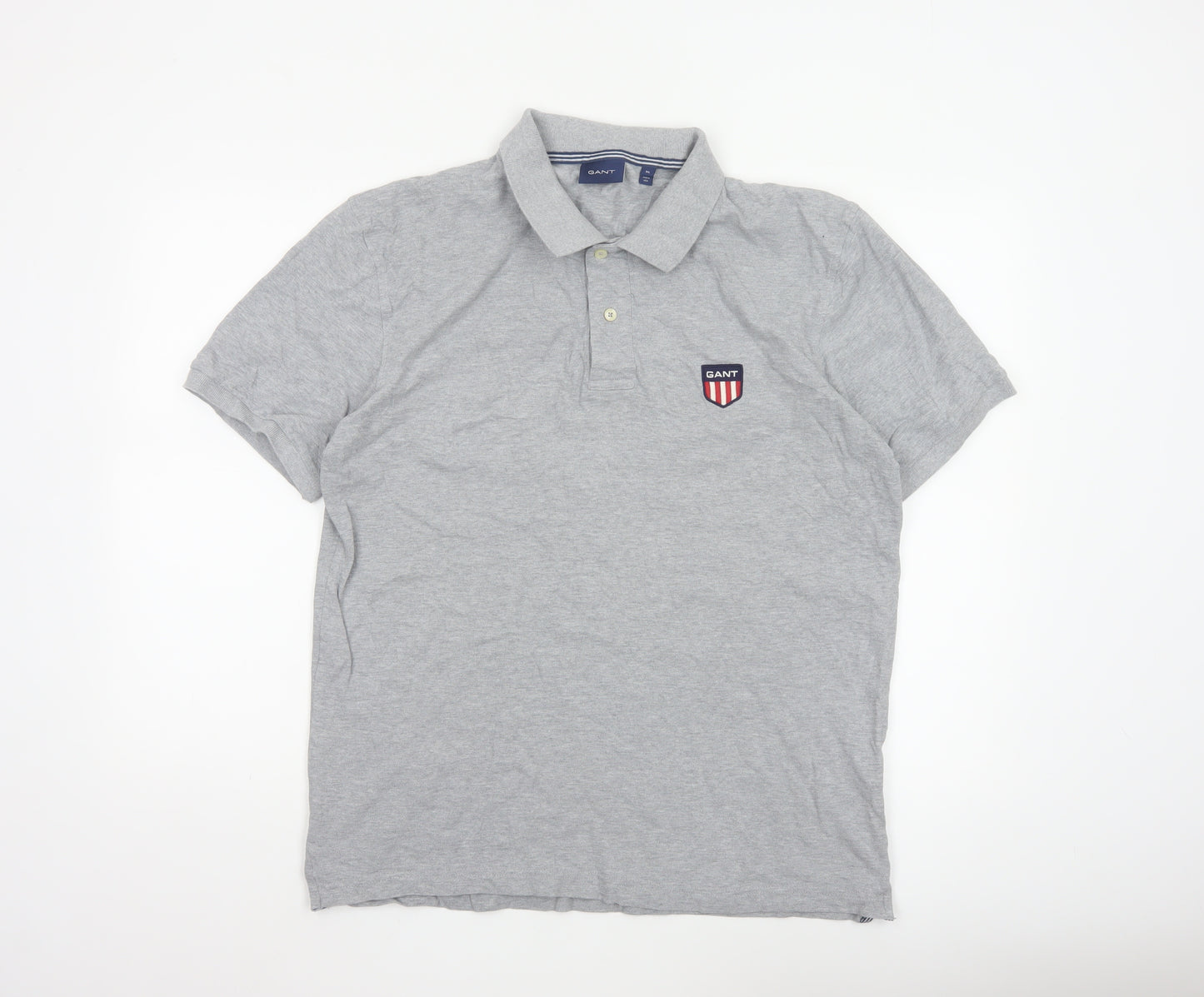 GANT Men's Grey XL Classic Cotton Short Sleeve Polo Shirt