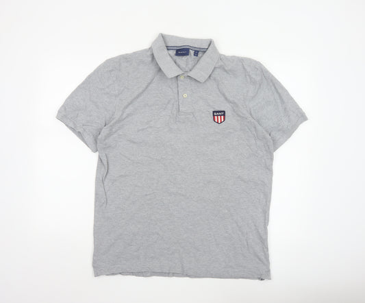 GANT Men's Grey XL Classic Cotton Short Sleeve Polo Shirt