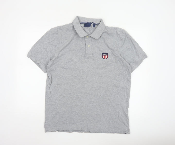 GANT Men's Grey XL Classic Cotton Short Sleeve Polo Shirt