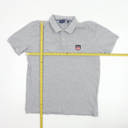GANT Men's Grey XL Classic Cotton Short Sleeve Polo Shirt