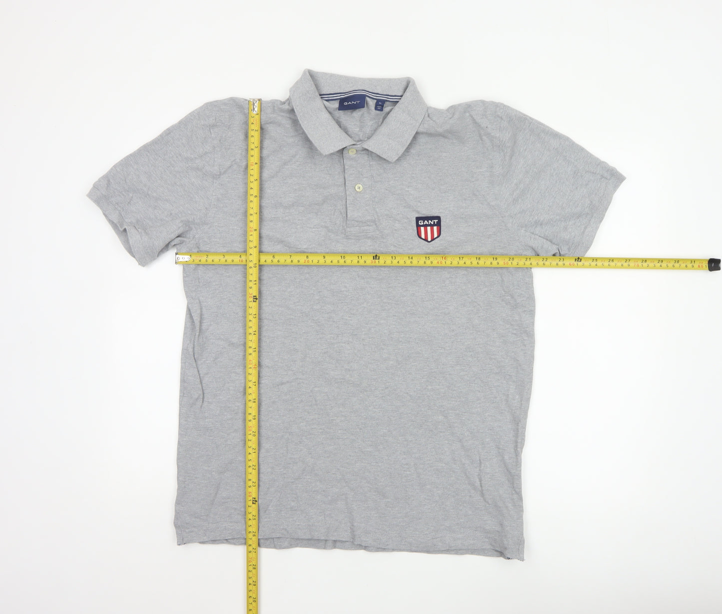 GANT Men's Grey XL Classic Cotton Short Sleeve Polo Shirt