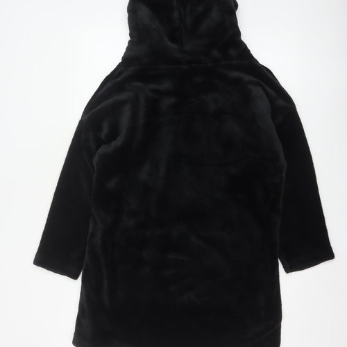 Manchester United Boys Black Hooded Fleece Robe One Size Winter Nightwear