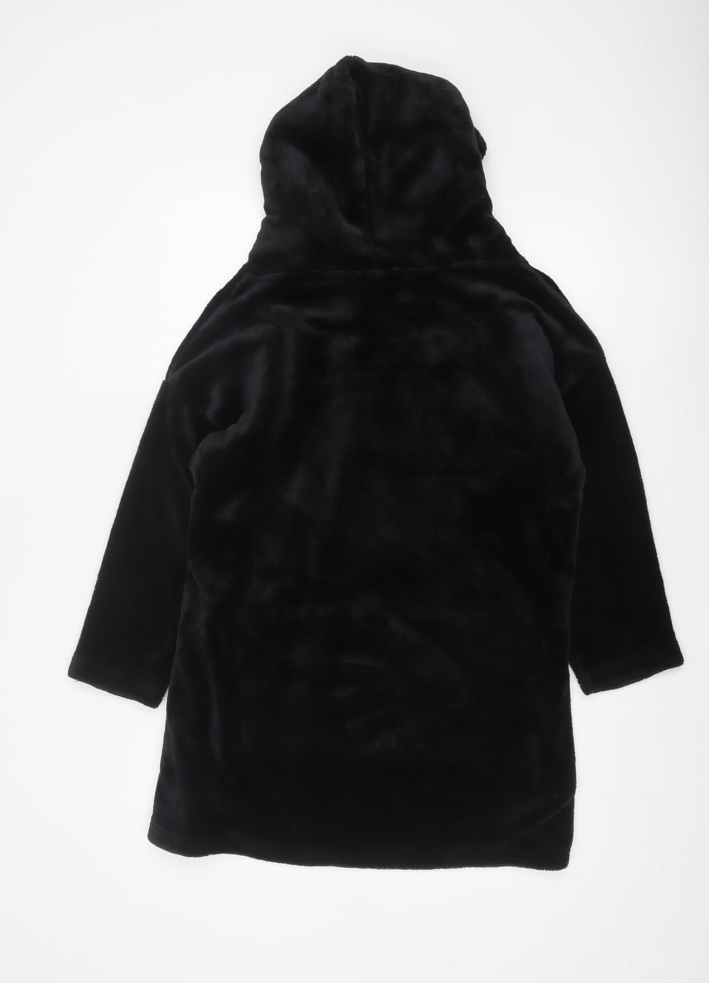 Manchester United Boys Black Hooded Fleece Robe One Size Winter Nightwear