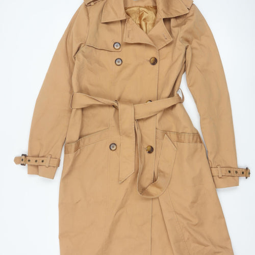 ASOS Women’s Beige Trench Coat Size 8 Belted Classic Mid-Length