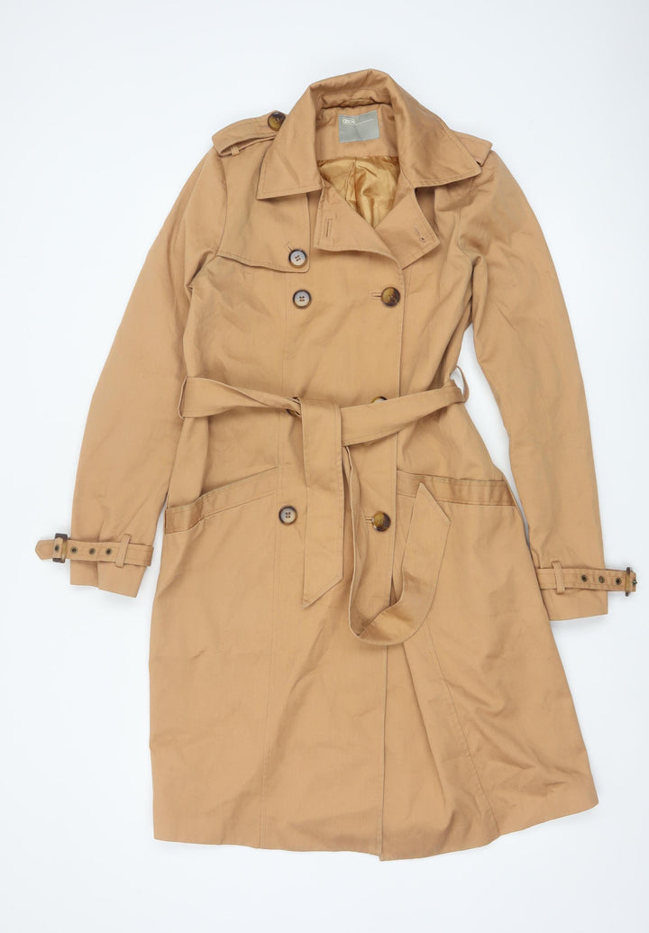 ASOS Women’s Beige Trench Coat Size 8 Belted Classic Mid-Length