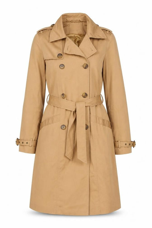 ASOS Women’s Beige Trench Coat Size 8 Belted Classic Mid-Length