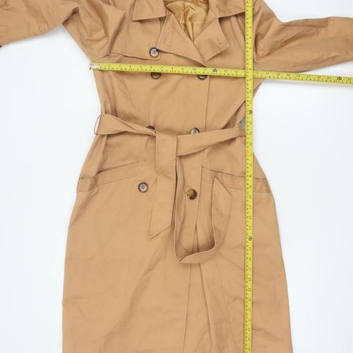 ASOS Women’s Beige Trench Coat Size 8 Belted Classic Mid-Length