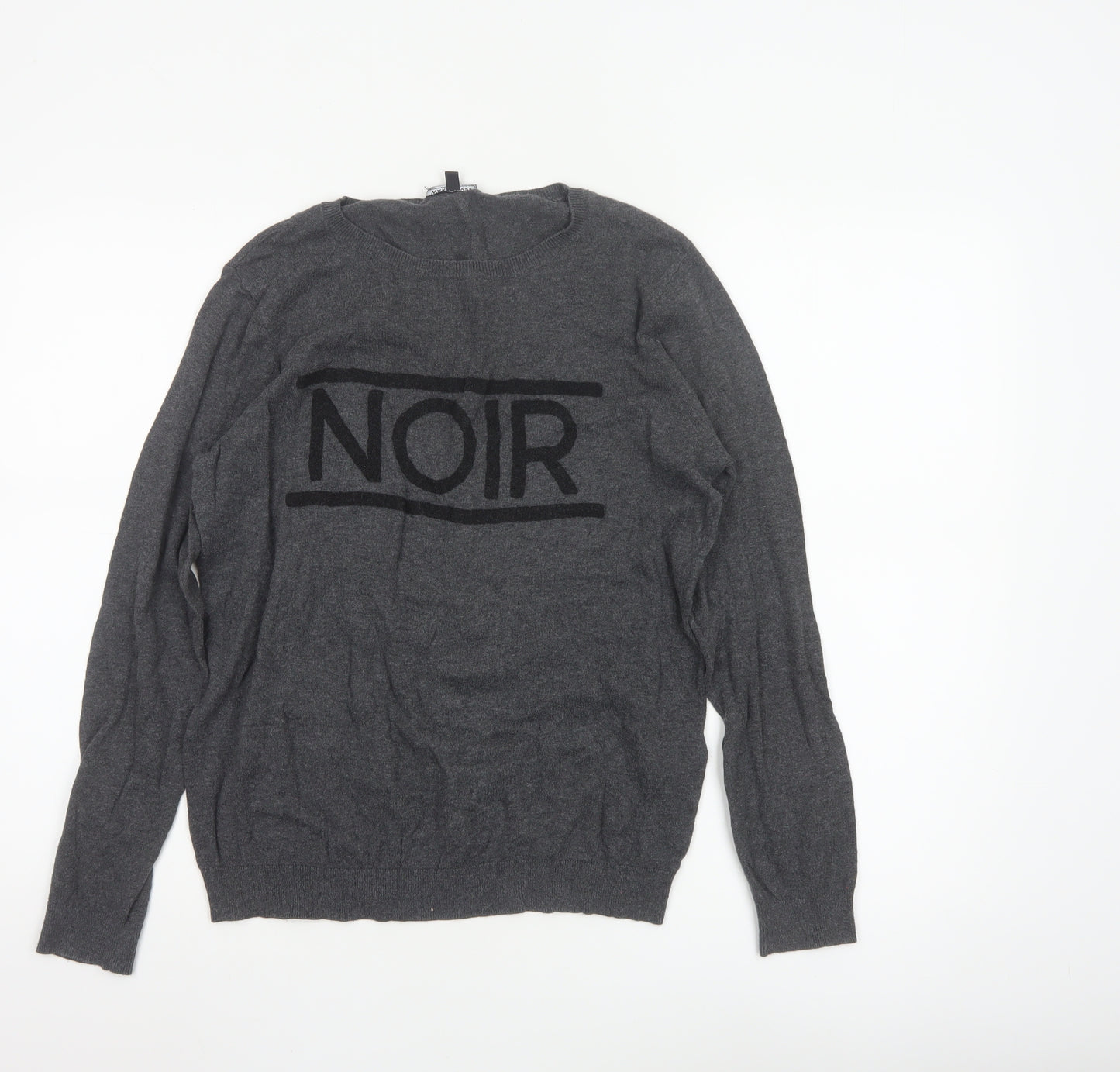 Warehouse Womens Grey NOIR Cotton Pullover Jumper Size 12