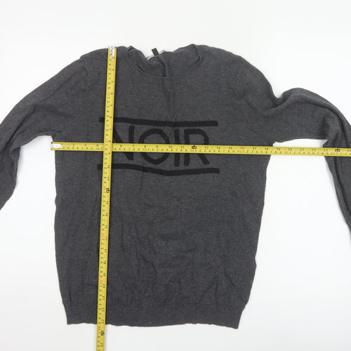 Warehouse Womens Grey NOIR Cotton Pullover Jumper Size 12
