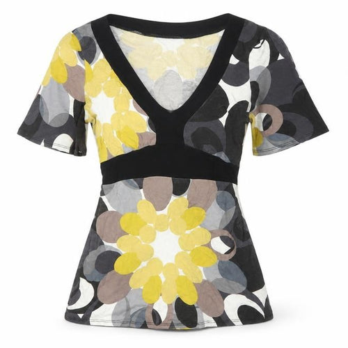 Oasis Womens Multicoloured Floral Wrap Blouse Size 8 Short Sleeve