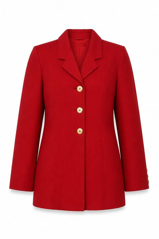 Viyella Women Red Wool Blend Tailored Blazer UK 10