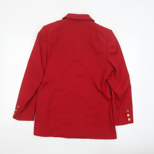 Viyella Women Red Wool Blend Tailored Blazer UK 10