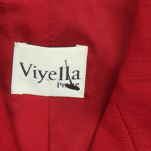 Viyella Women Red Wool Blend Tailored Blazer UK 10