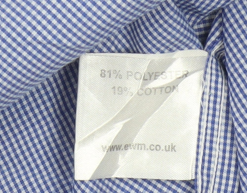 James Pringle Men's Blue Check Short Sleeve Button-Up Shirt XL