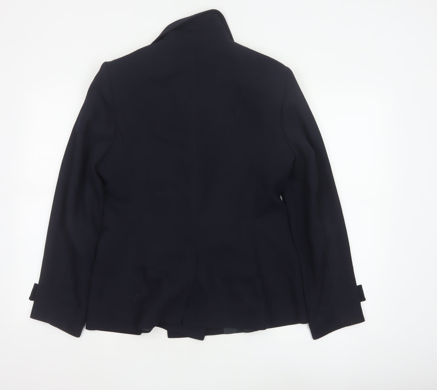 JV Collection Women's Navy Wool Blend Double-Breasted Blazer Size 12