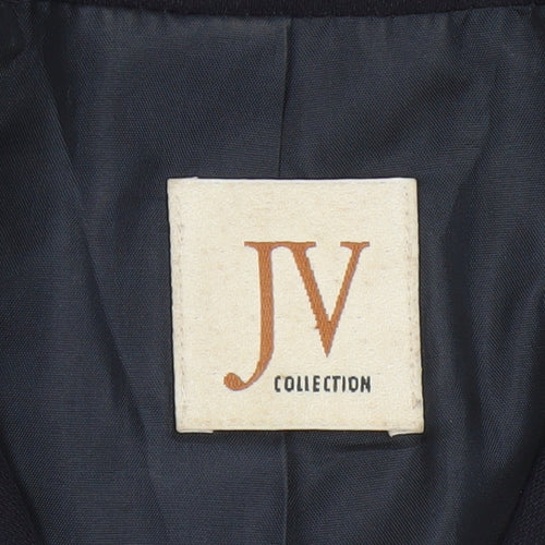JV Collection Women's Navy Wool Blend Double-Breasted Blazer Size 12