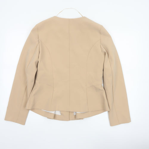 River Island Womens Beige Long Sleeve Suit Jacket Size M Tailored Fit