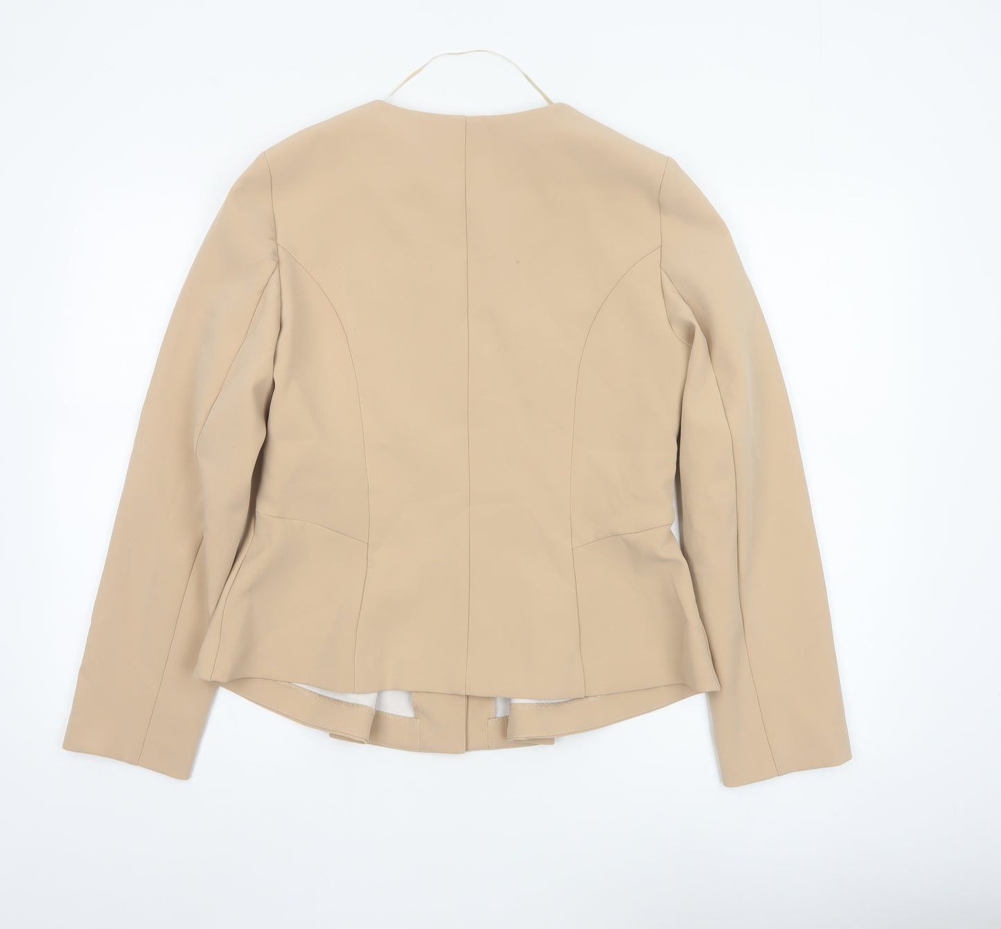 River Island Womens Beige Long Sleeve Suit Jacket Size M Tailored Fit