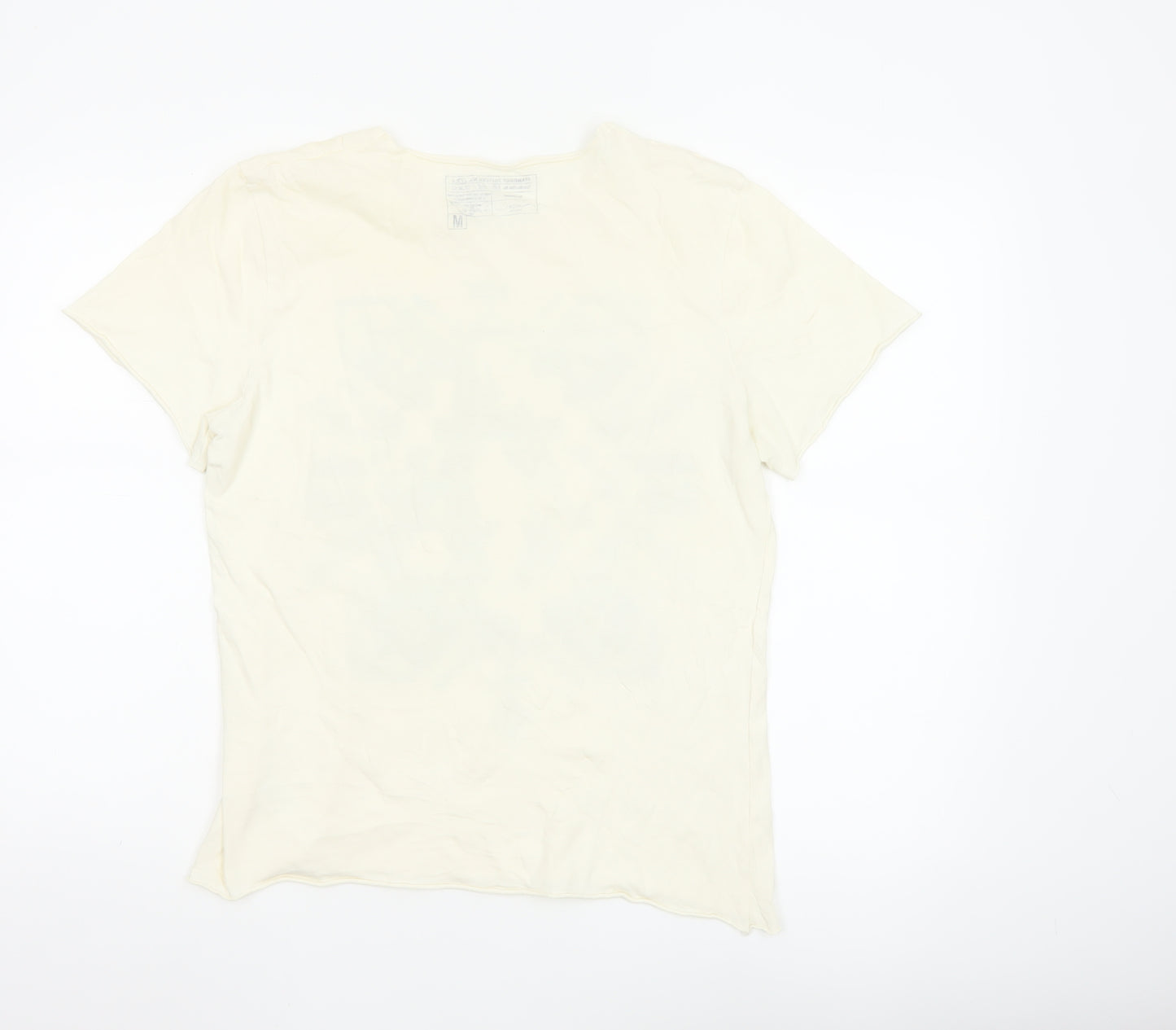 New Look Women's Ivory Geometric Aztec Print Cotton T-Shirt M