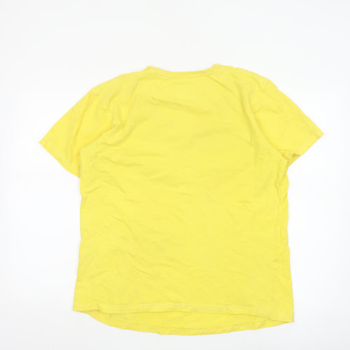 Crude NYC Men's Yellow Graphic Print Cotton T-Shirt Size L