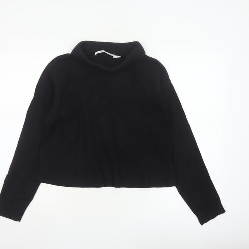 & Other Stories Women Black Roll Neck Wool Cotton Jumper Size 12