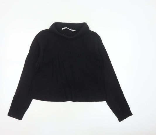 & Other Stories Women Black Roll Neck Wool Cotton Jumper Size 12