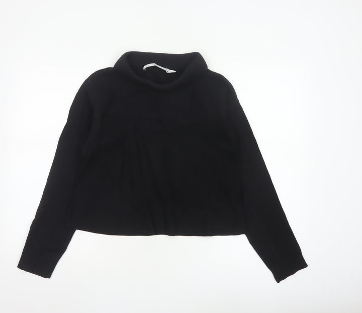 & Other Stories Women Black Roll Neck Wool Cotton Jumper Size 12
