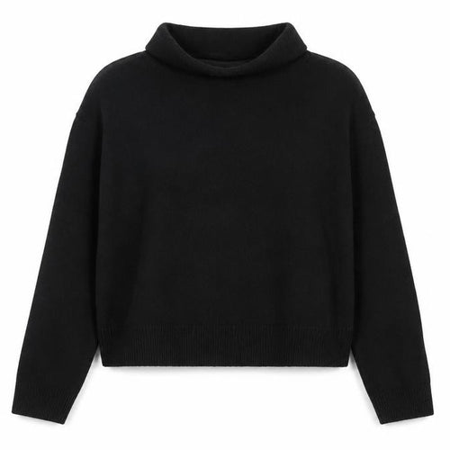 & Other Stories Women Black Roll Neck Wool Cotton Jumper Size 12