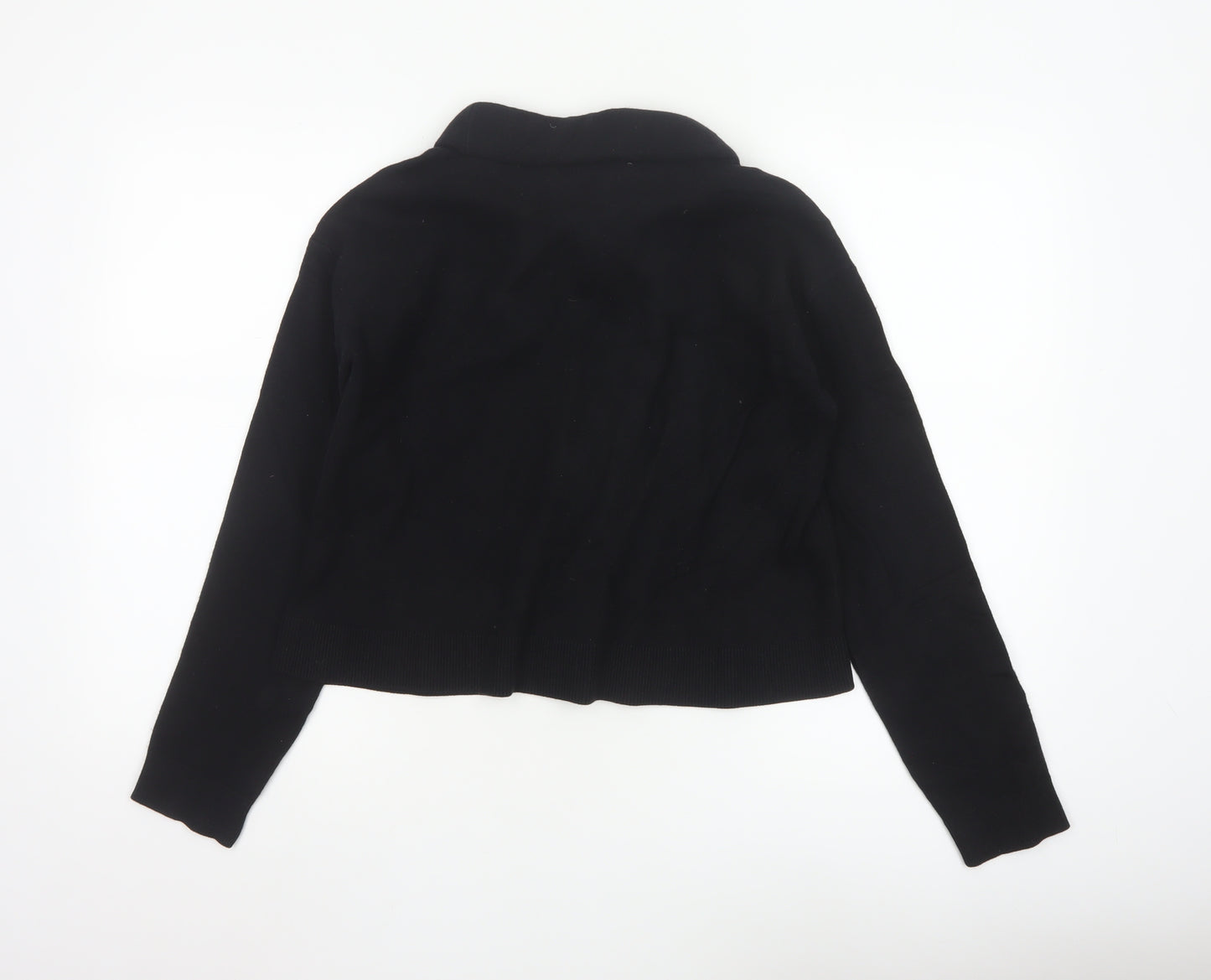 & Other Stories Women Black Roll Neck Wool Cotton Jumper Size 12