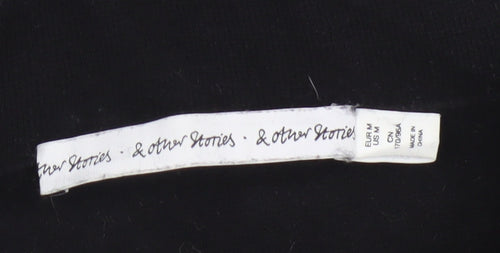 & Other Stories Women Black Roll Neck Wool Cotton Jumper Size 12