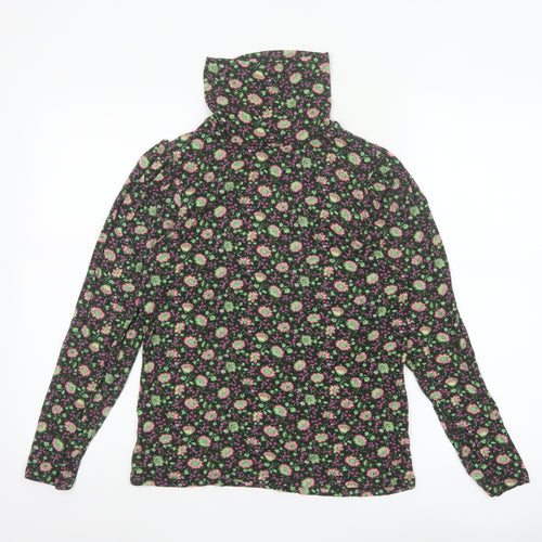 Marks and Spencer Womens Multicoloured Floral Roll Neck Long Sleeve Top Size 14