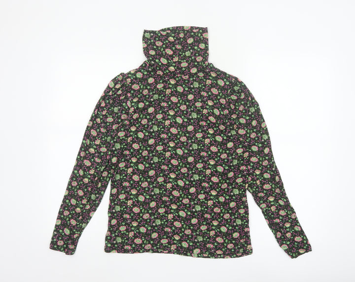 Marks and Spencer Womens Multicoloured Floral Roll Neck Long Sleeve Top Size 14