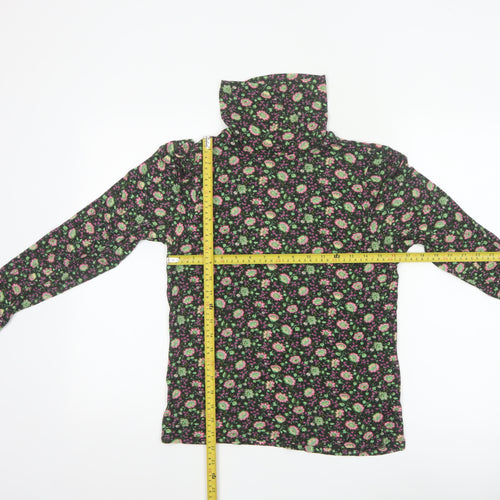 Marks and Spencer Womens Multicoloured Floral Roll Neck Long Sleeve Top Size 14