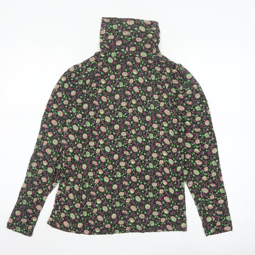 Marks and Spencer Womens Multicoloured Floral Roll Neck Long Sleeve Top Size 14