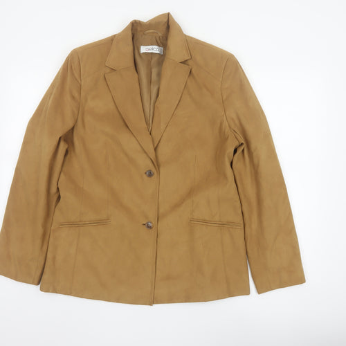 Gelco Women Brown Size 14 Single Breasted Blazer Jacket Polyester