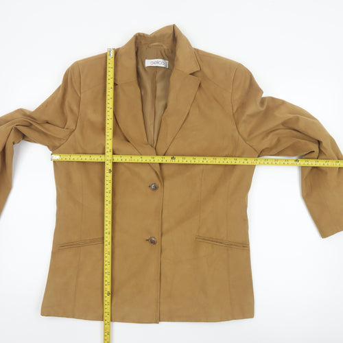 Gelco Women Brown Size 14 Single Breasted Blazer Jacket Polyester