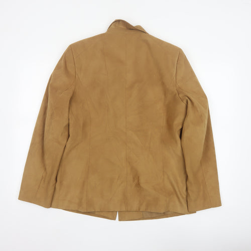 Gelco Women Brown Size 14 Single Breasted Blazer Jacket Polyester