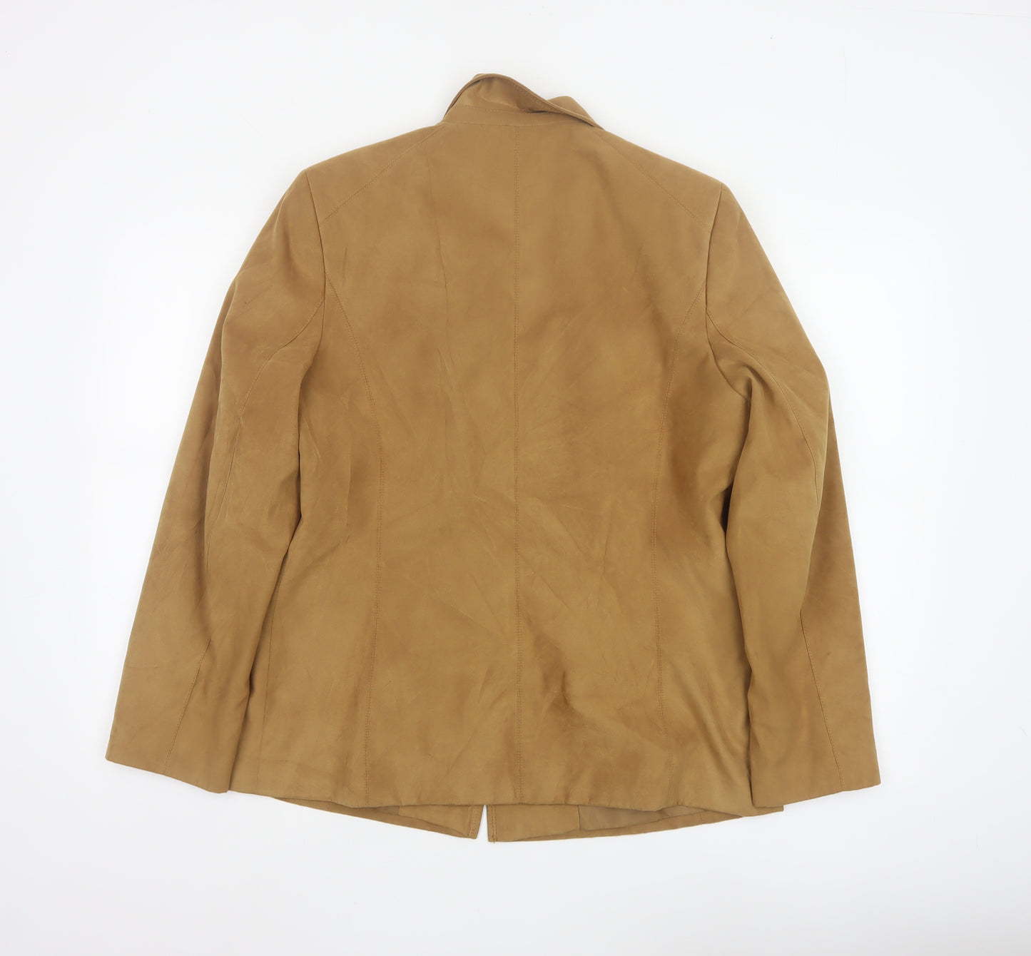 Gelco Women Brown Size 14 Single Breasted Blazer Jacket Polyester