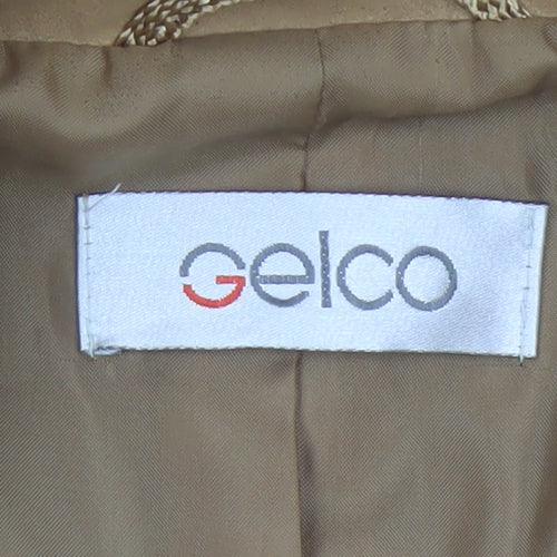 Gelco Women Brown Size 14 Single Breasted Blazer Jacket Polyester