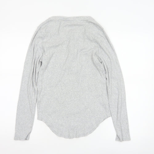 Joules Women’s Grey Long Sleeve Henley Jersey T-Shirt UK 12