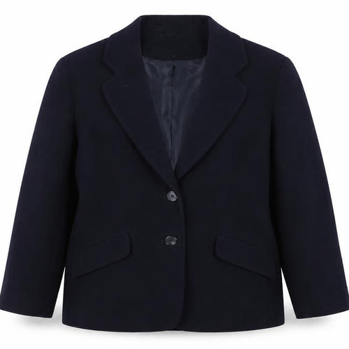 Selective Women Blue Wool Blend Lined Blazer Jacket Size 14