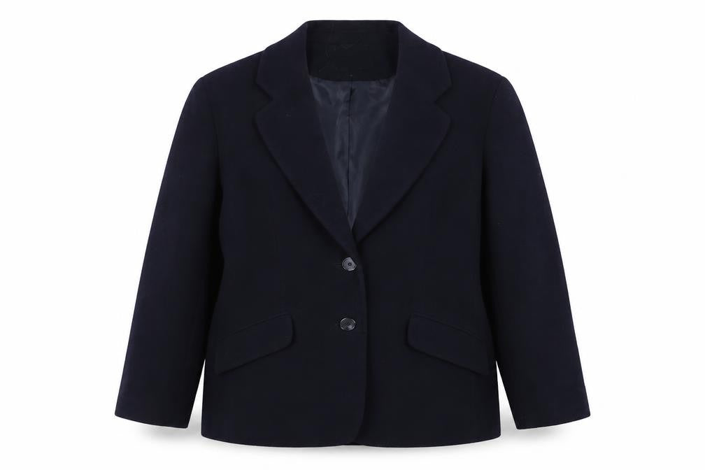 Selective Women Blue Wool Blend Lined Blazer Jacket Size 14