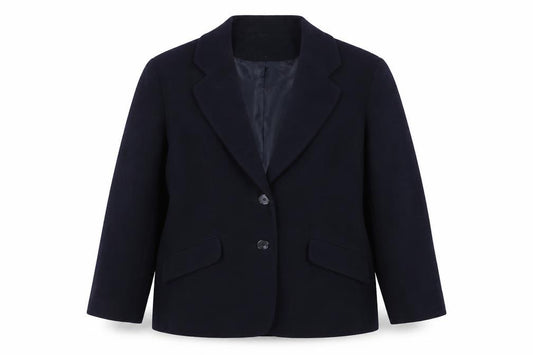 Selective Women Blue Wool Blend Lined Blazer Jacket Size 14