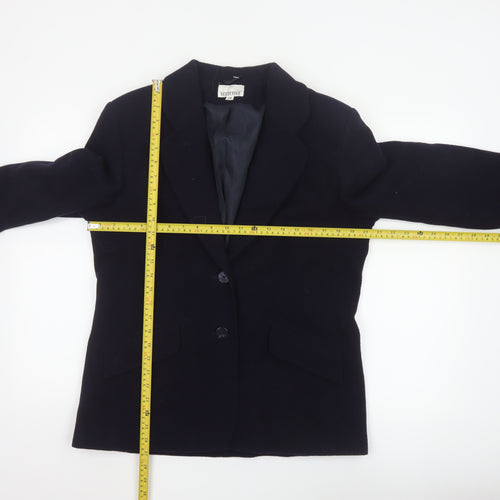 Selective Women Blue Wool Blend Lined Blazer Jacket Size 14