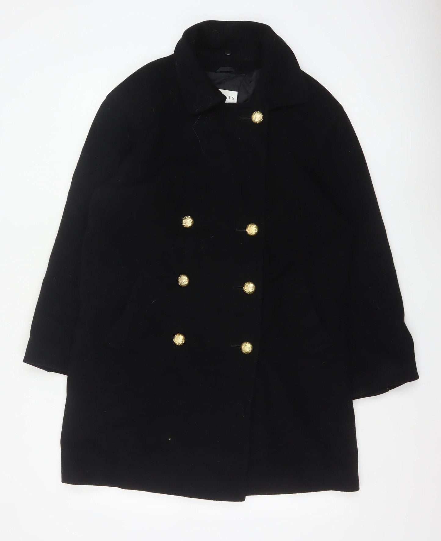 Precis Womens Black Wool Cashmere Pea Coat Size 10