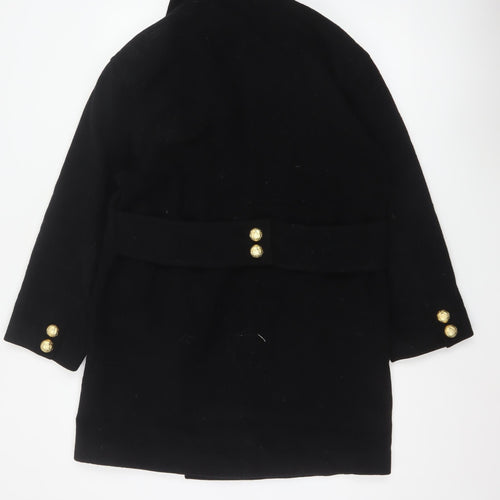 Precis Womens Black Wool Cashmere Pea Coat Size 10