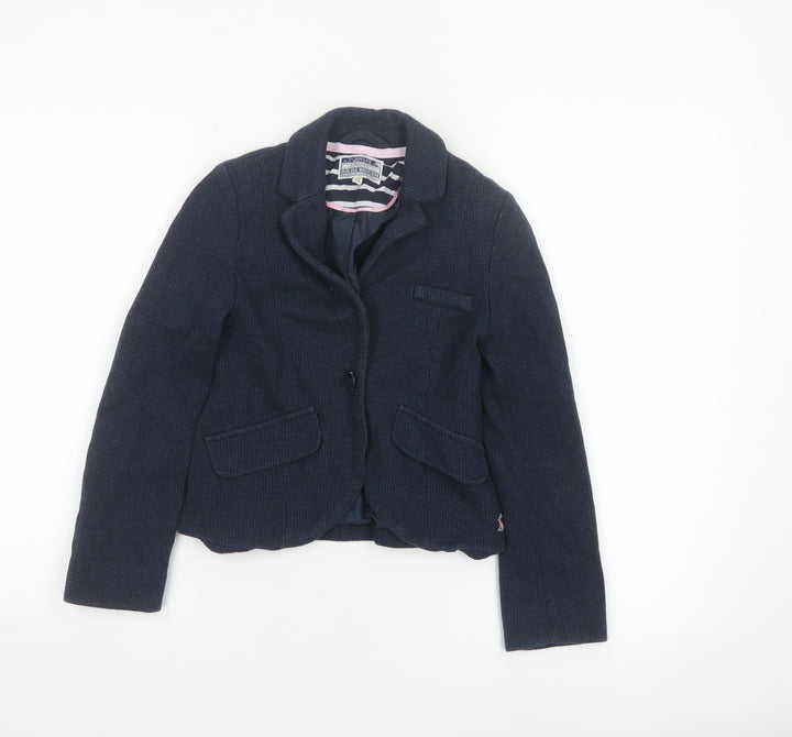 Joules Girls Blue Cotton Blazer Jacket 7-8 Years Classic Lined Style