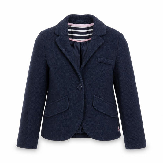 Joules Girls Blue Cotton Blazer Jacket 7-8 Years Classic Lined Style
